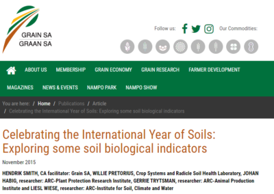 Celebrating the International Year of Soils: Exploring some soil biological indicators