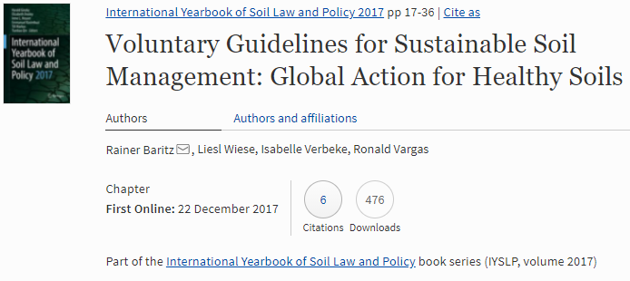 Voluntary Guidelines for Sustainable Soil Management: Global Action for Healthy Soils